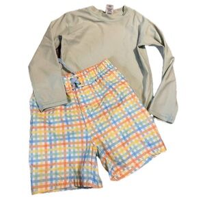 Rugged butts boys size 5 swim trunks and rash guard